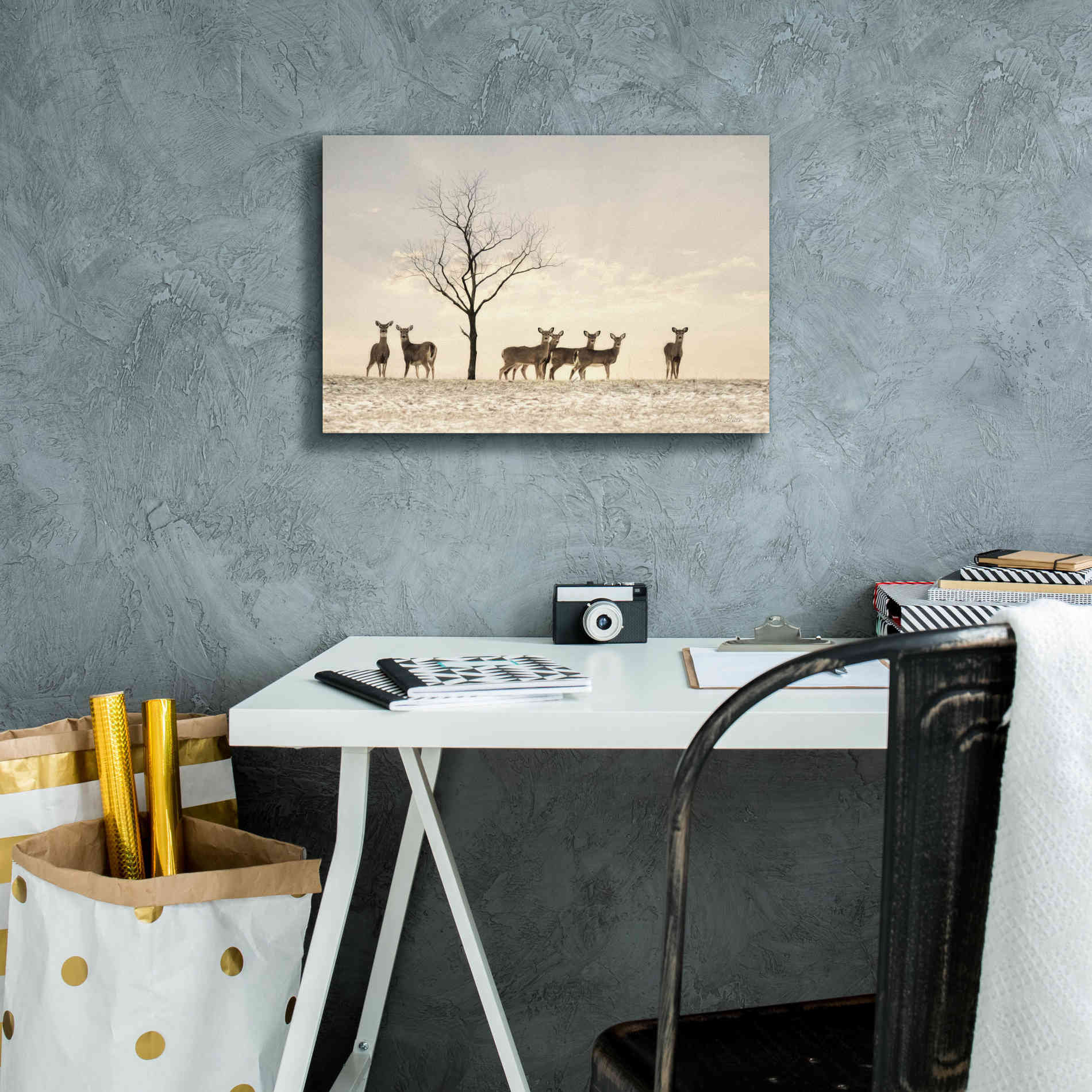 'Doe a Deer' by Lori Deiter, Canvas Wall Art,18 x 12