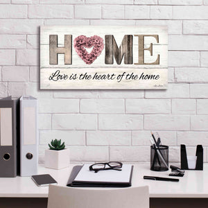 'Love is the Heart of the Home' by Lori Deiter, Canvas Wall Art,24 x 12