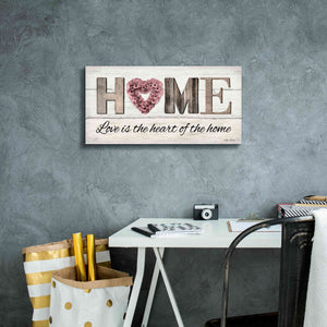 'Love is the Heart of the Home' by Lori Deiter, Canvas Wall Art,24 x 12