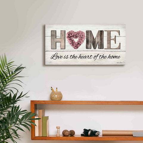 Image of 'Love is the Heart of the Home' by Lori Deiter, Canvas Wall Art,24 x 12