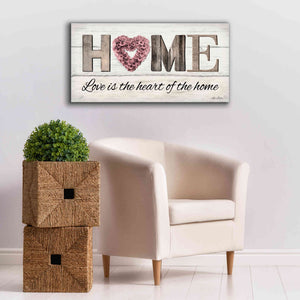 'Love is the Heart of the Home' by Lori Deiter, Canvas Wall Art,40 x 20