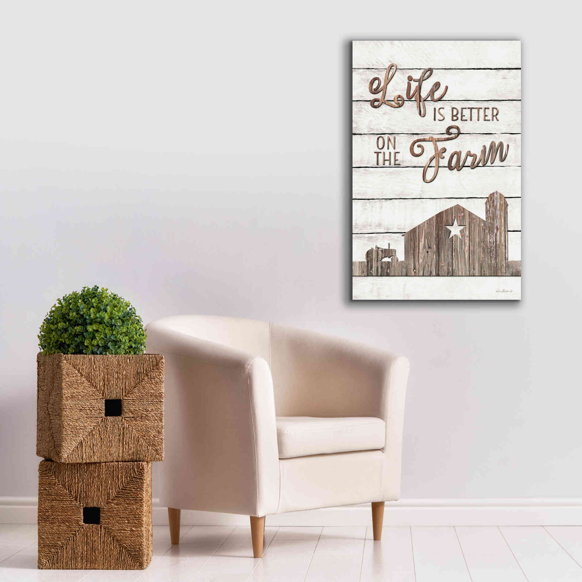 'Life is Better on the Farm' by Lori Deiter, Canvas Wall Art,26 x 40