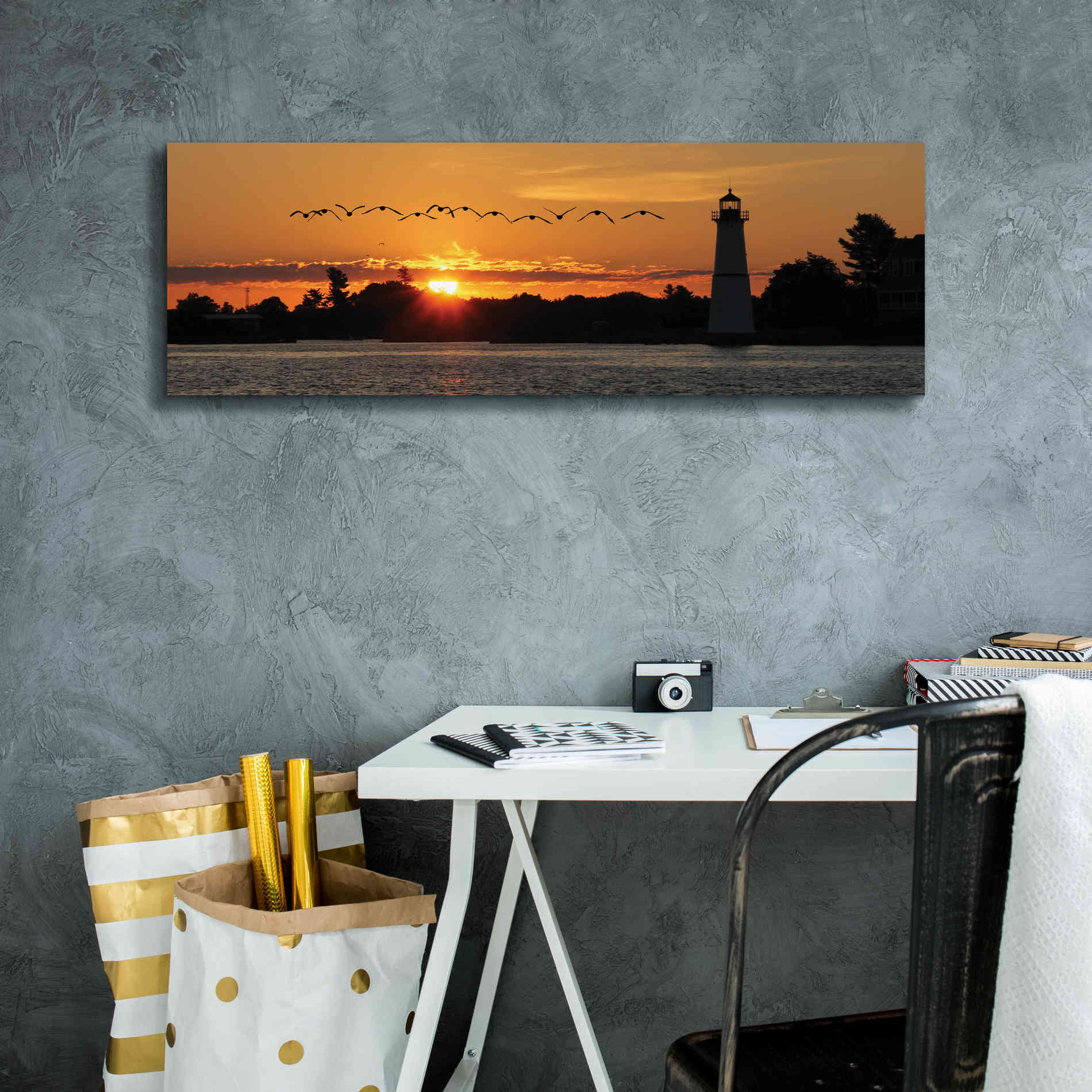 'Sunset Flight' by Lori Deiter, Canvas Wall Art,36 x 12