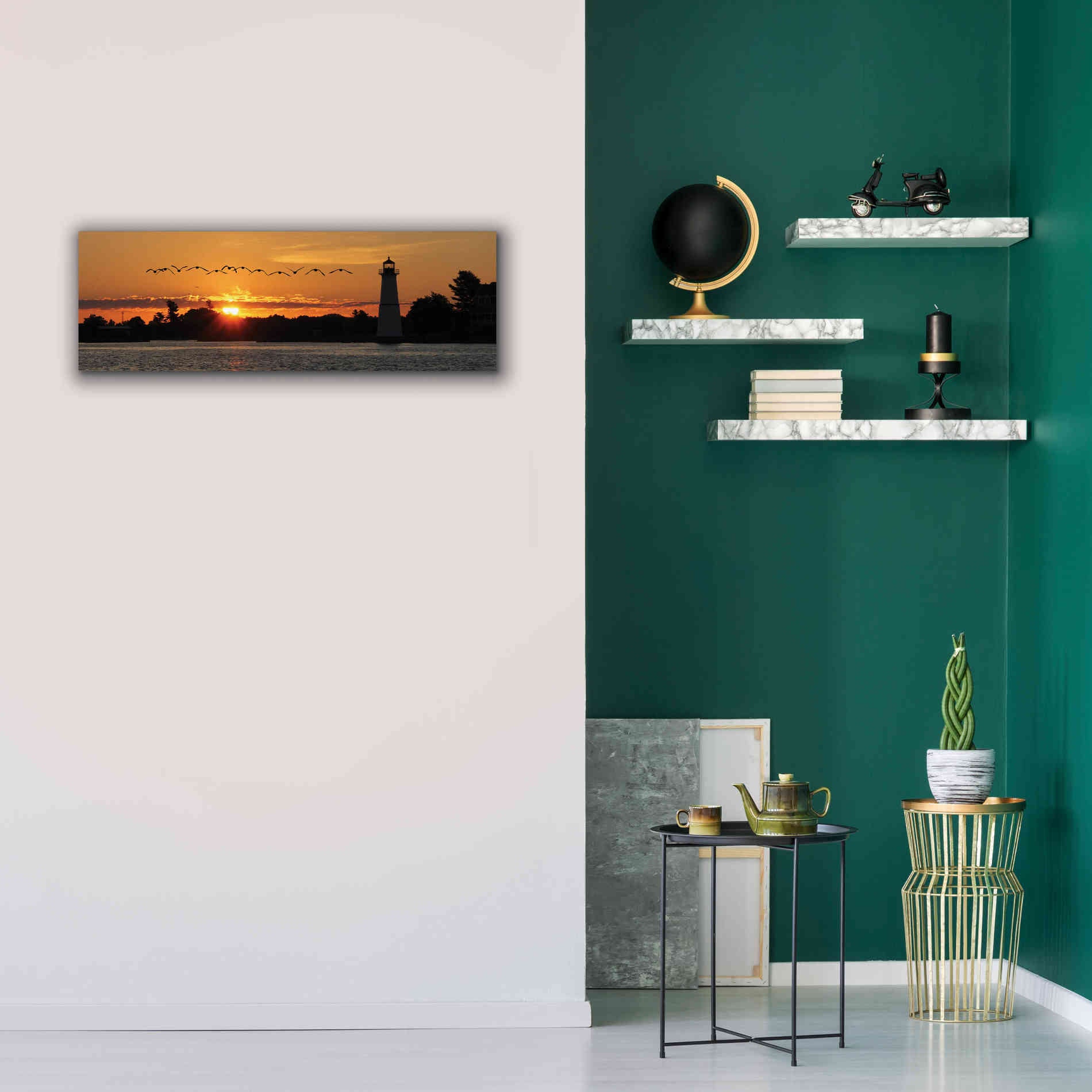'Sunset Flight' by Lori Deiter, Canvas Wall Art,36 x 12