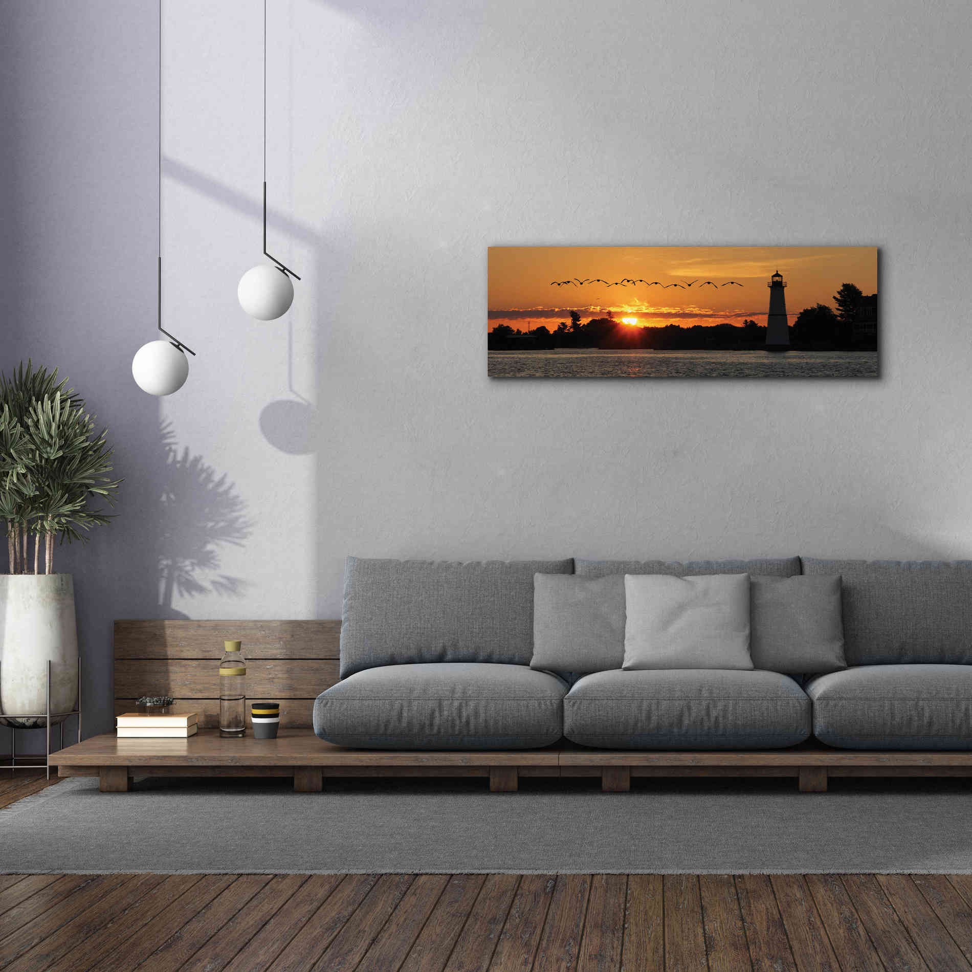 'Sunset Flight' by Lori Deiter, Canvas Wall Art,60 x 20