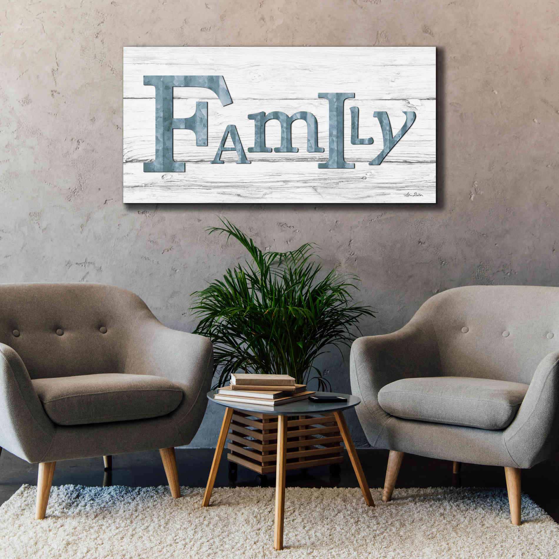 'Metal Family' by Lori Deiter, Canvas Wall Art,60 x 30