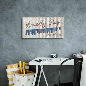 'Laundry Day Loads of Fun' by Lori Deiter, Canvas Wall Art,24 x 12