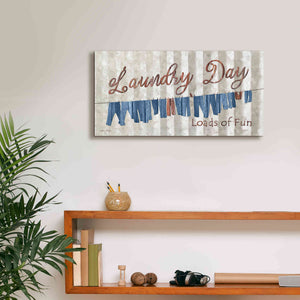 'Laundry Day Loads of Fun' by Lori Deiter, Canvas Wall Art,24 x 12