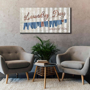'Laundry Day Loads of Fun' by Lori Deiter, Canvas Wall Art,60 x 30