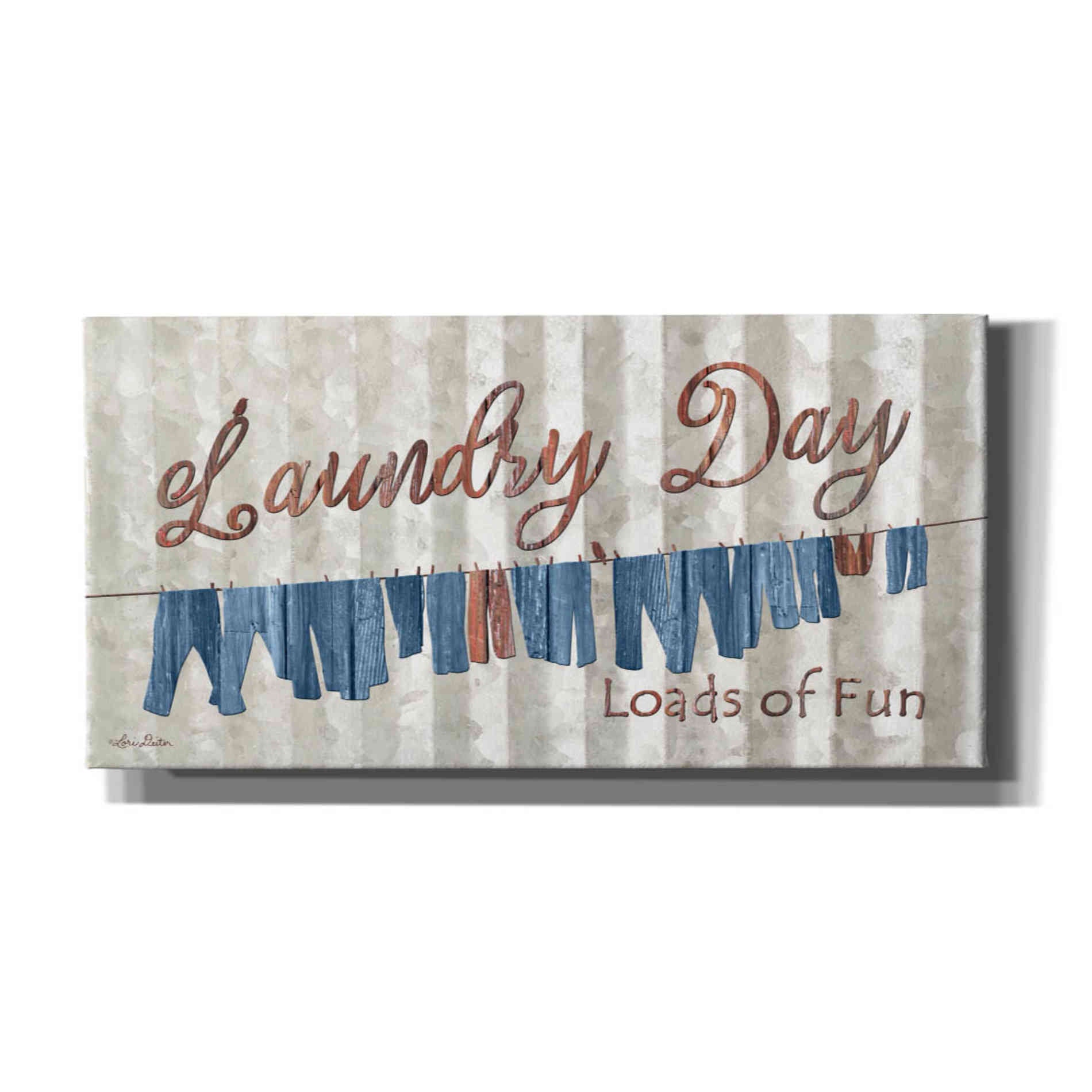 'Laundry Day Loads of Fun' by Lori Deiter, Canvas Wall Art