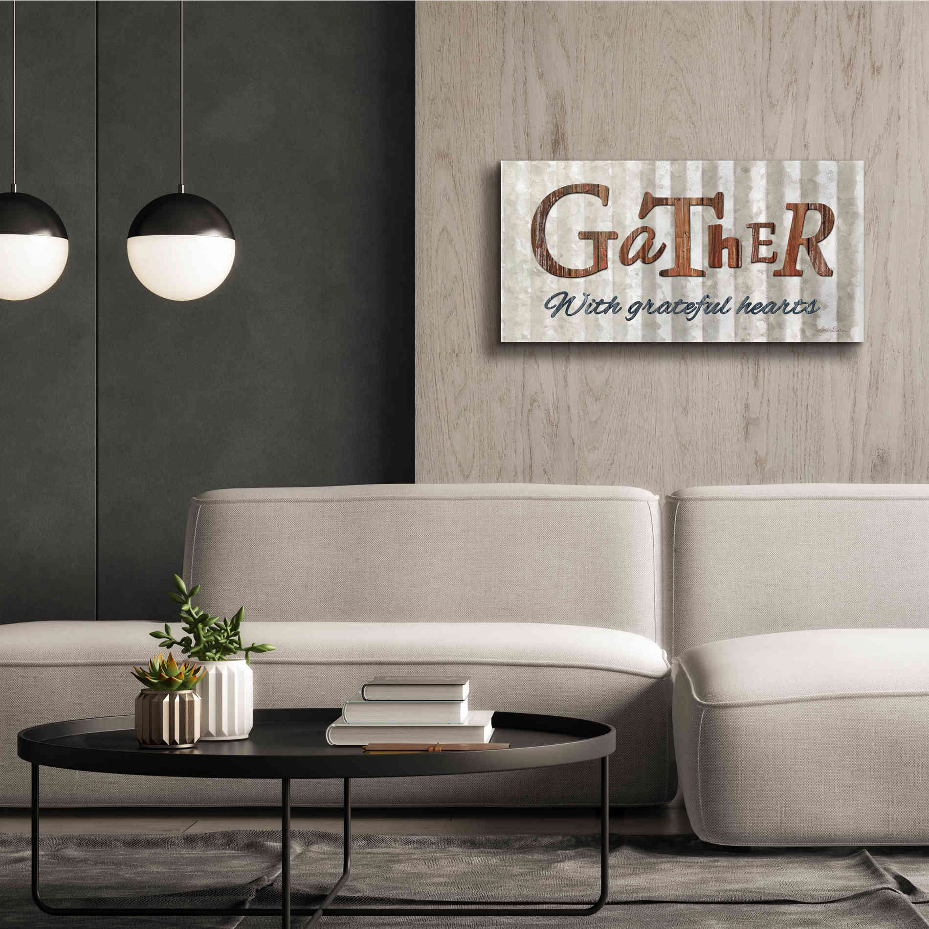 'Gather with Graceful Hearts' by Lori Deiter, Canvas Wall Art,40 x 20