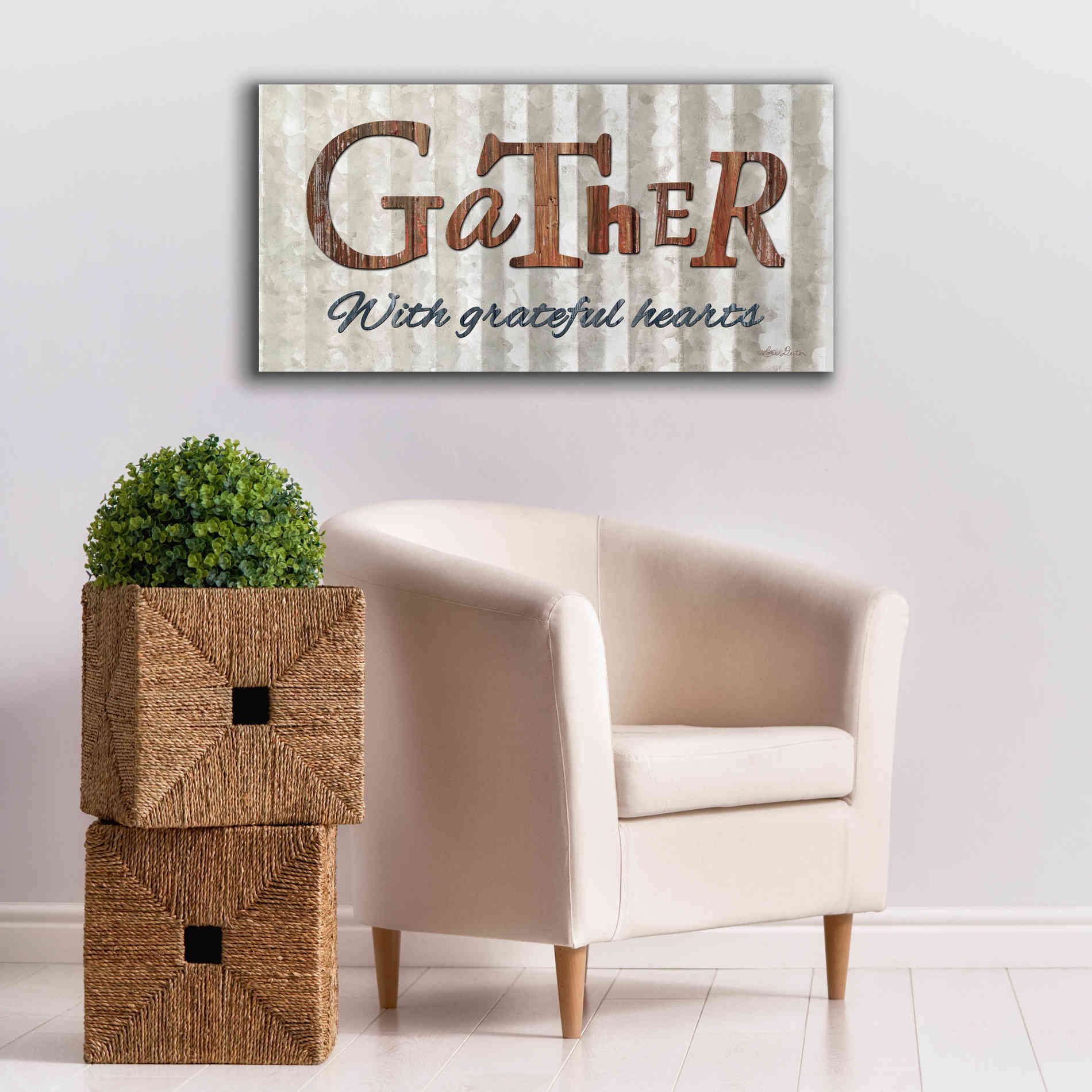 'Gather with Graceful Hearts' by Lori Deiter, Canvas Wall Art,40 x 20