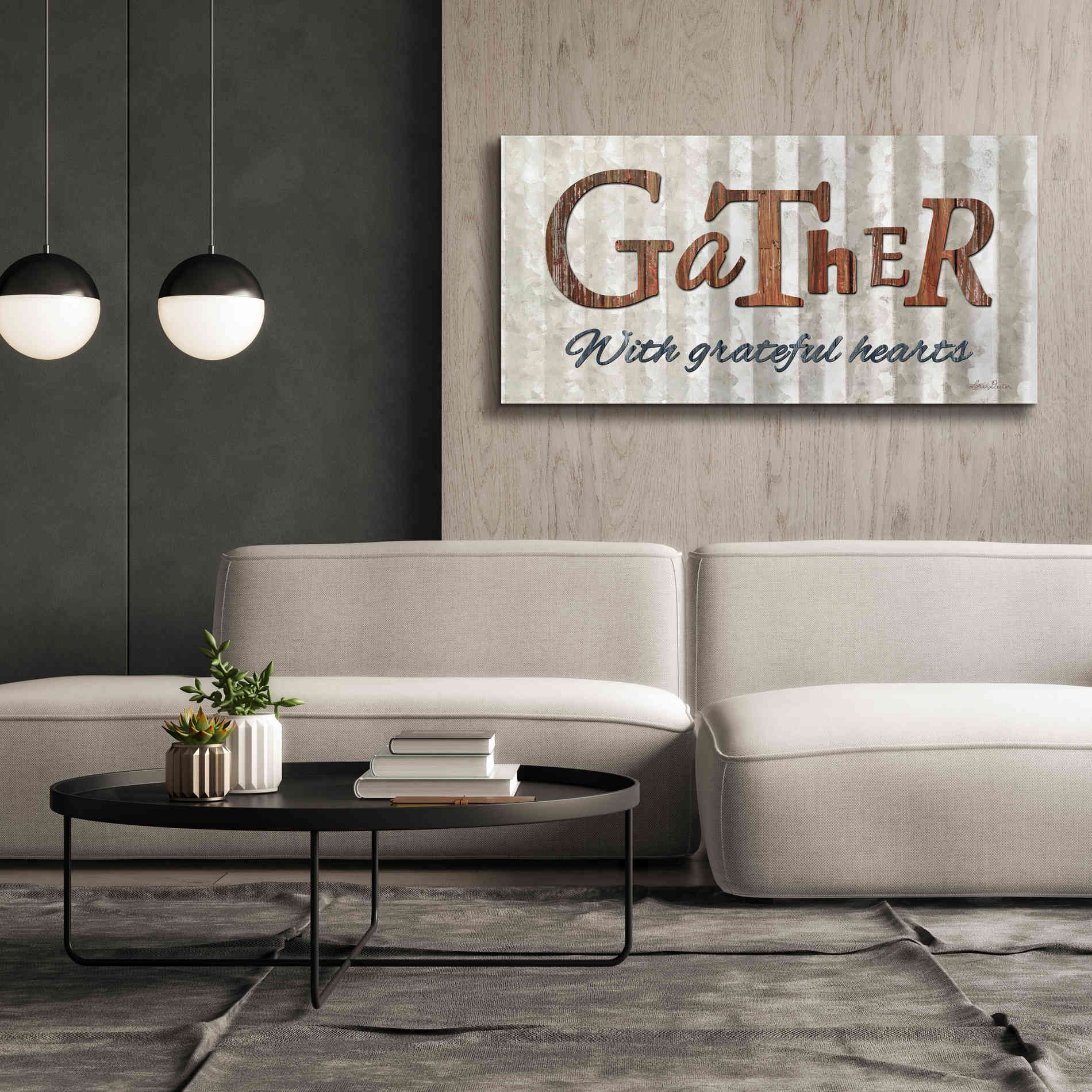 'Gather with Graceful Hearts' by Lori Deiter, Canvas Wall Art,60 x 30