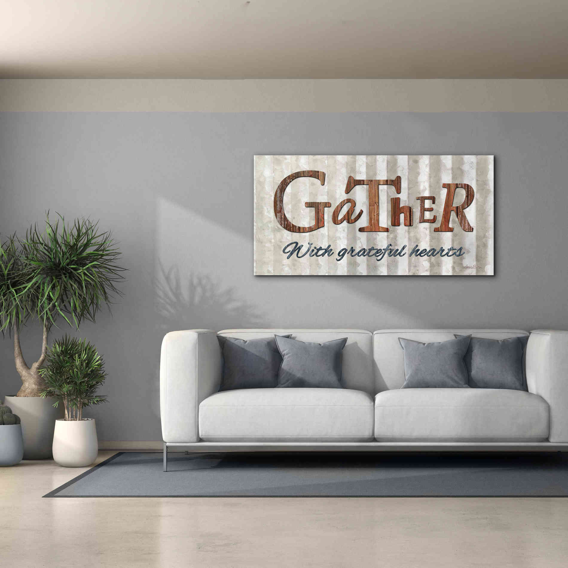 'Gather with Graceful Hearts' by Lori Deiter, Canvas Wall Art,60 x 30