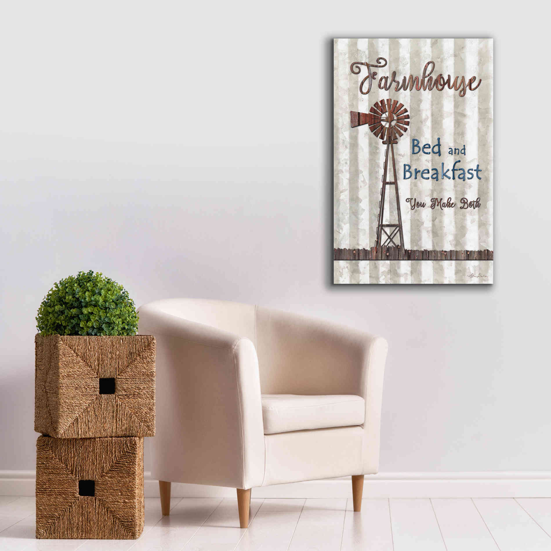 'Farmhouse Bed & Breakfast' by Lori Deiter, Canvas Wall Art,26 x 40