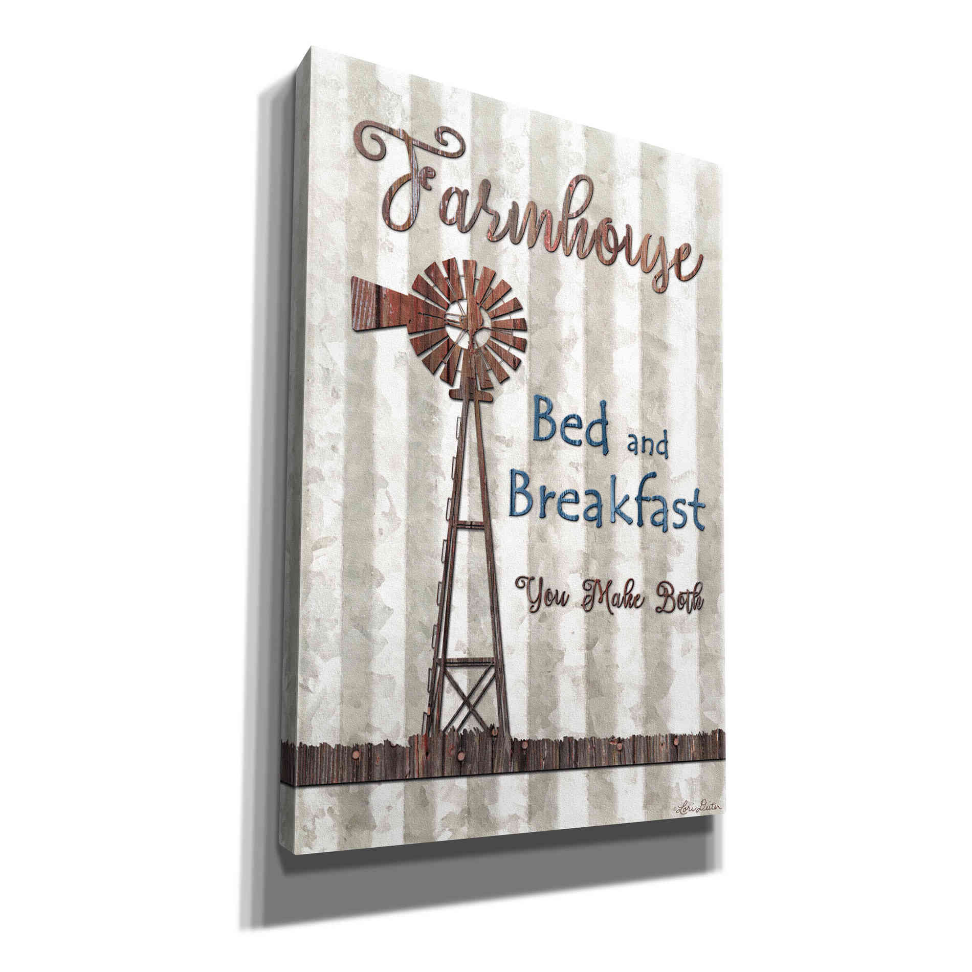 'Farmhouse Bed & Breakfast' by Lori Deiter, Canvas Wall Art