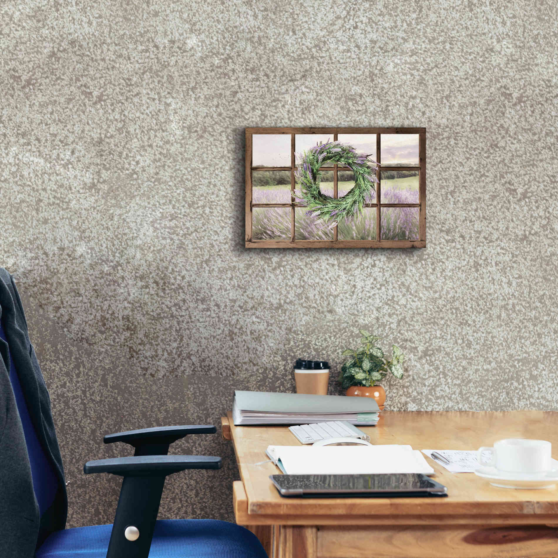 'Lavender Fields Window' by Lori Deiter, Canvas Wall Art,18 x 12