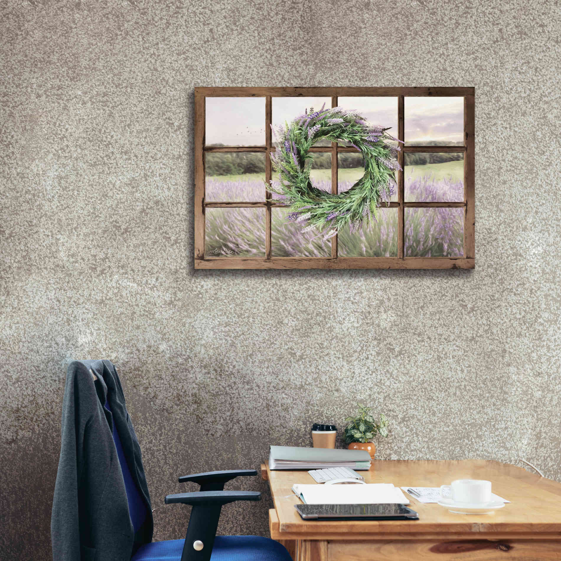 'Lavender Fields Window' by Lori Deiter, Canvas Wall Art,40 x 26