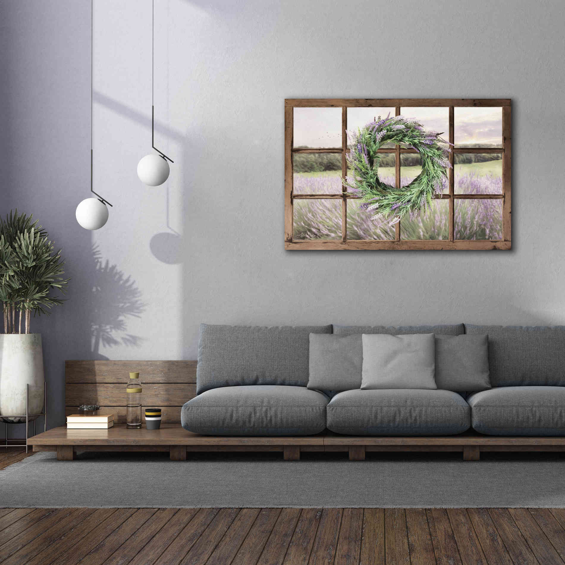 'Lavender Fields Window' by Lori Deiter, Canvas Wall Art,60 x 40