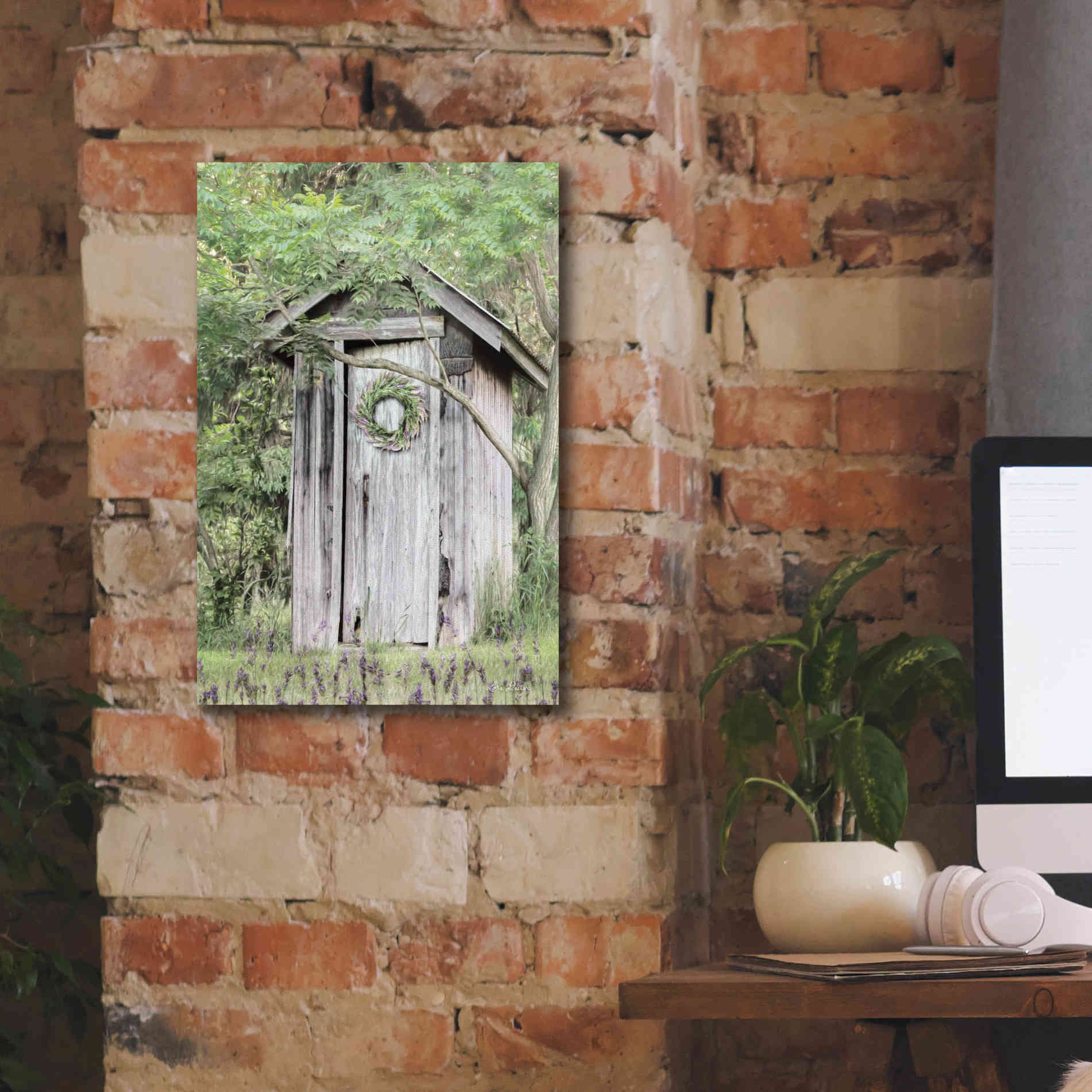 'Lavender Outhouse' by Lori Deiter, Canvas Wall Art,12 x 18