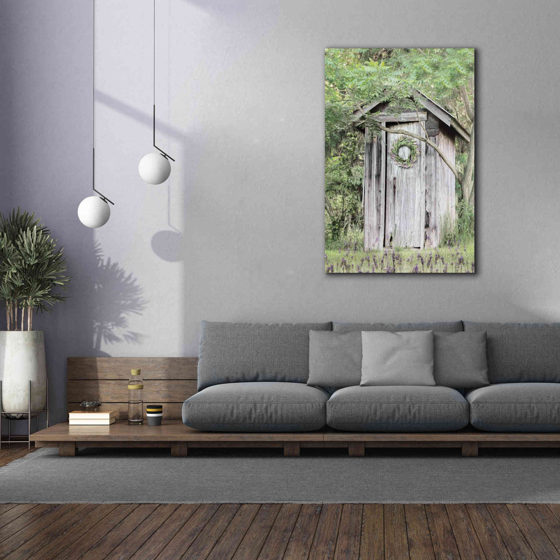 'Lavender Outhouse' by Lori Deiter, Canvas Wall Art,40 x 60