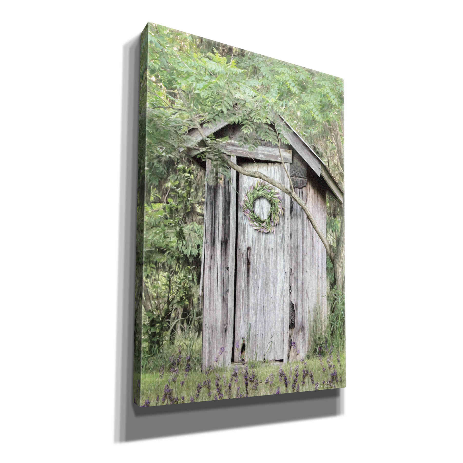 'Lavender Outhouse' by Lori Deiter, Canvas Wall Art