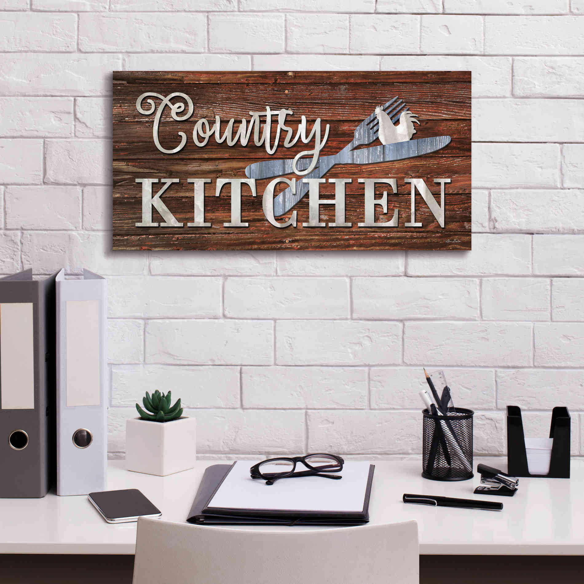 'Country Kitchen' by Lori Deiter, Canvas Wall Art,24 x 12