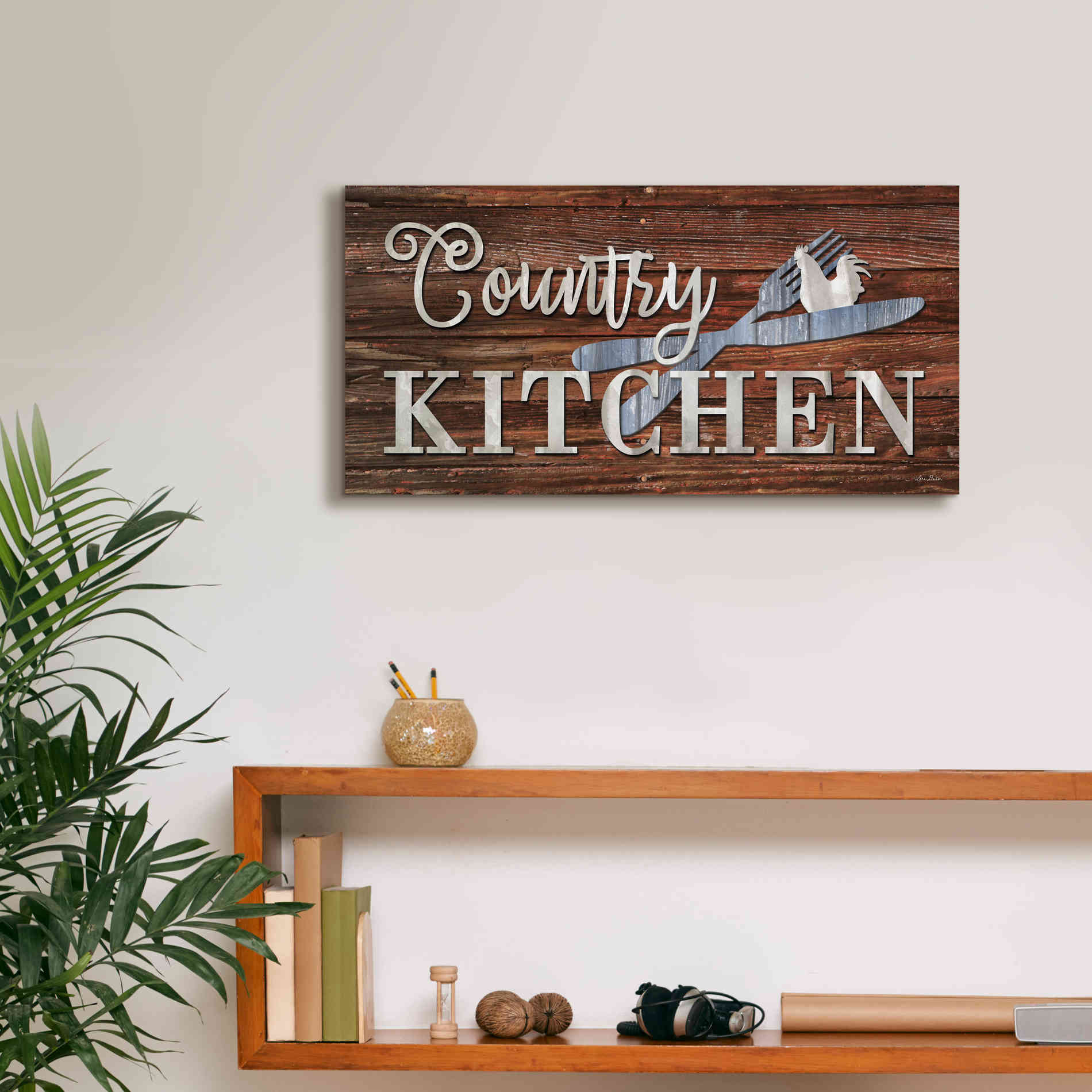 'Country Kitchen' by Lori Deiter, Canvas Wall Art,24 x 12