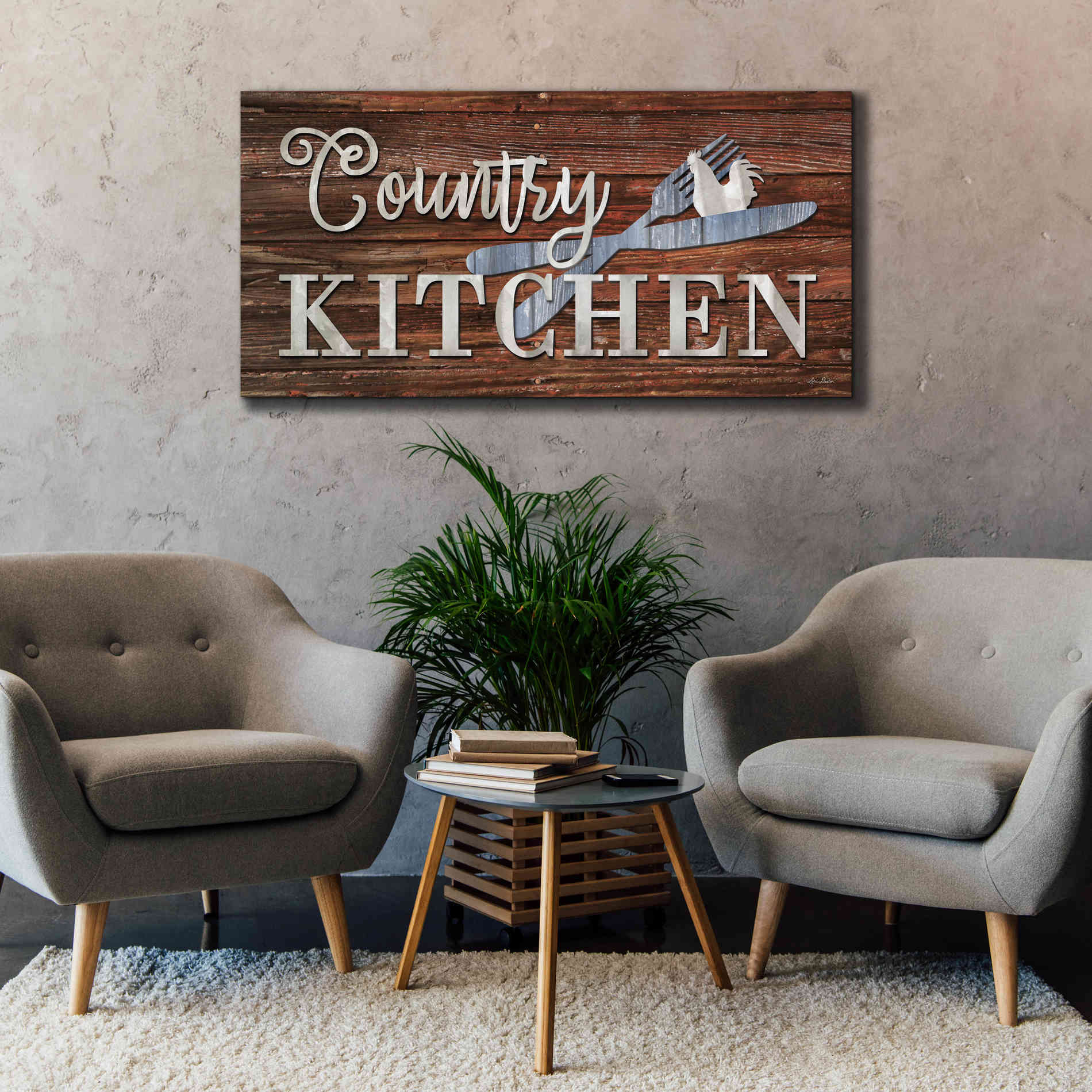 'Country Kitchen' by Lori Deiter, Canvas Wall Art,60 x 30