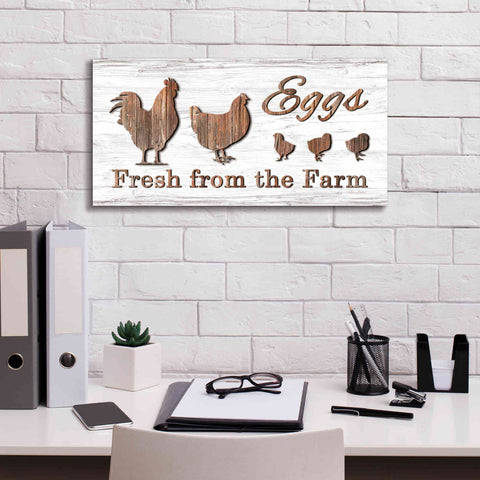 Image of 'Farm Fresh Eggs' by Lori Deiter, Canvas Wall Art,24 x 12