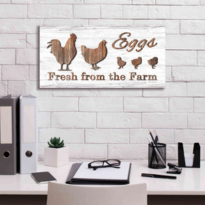 'Farm Fresh Eggs' by Lori Deiter, Canvas Wall Art,24 x 12