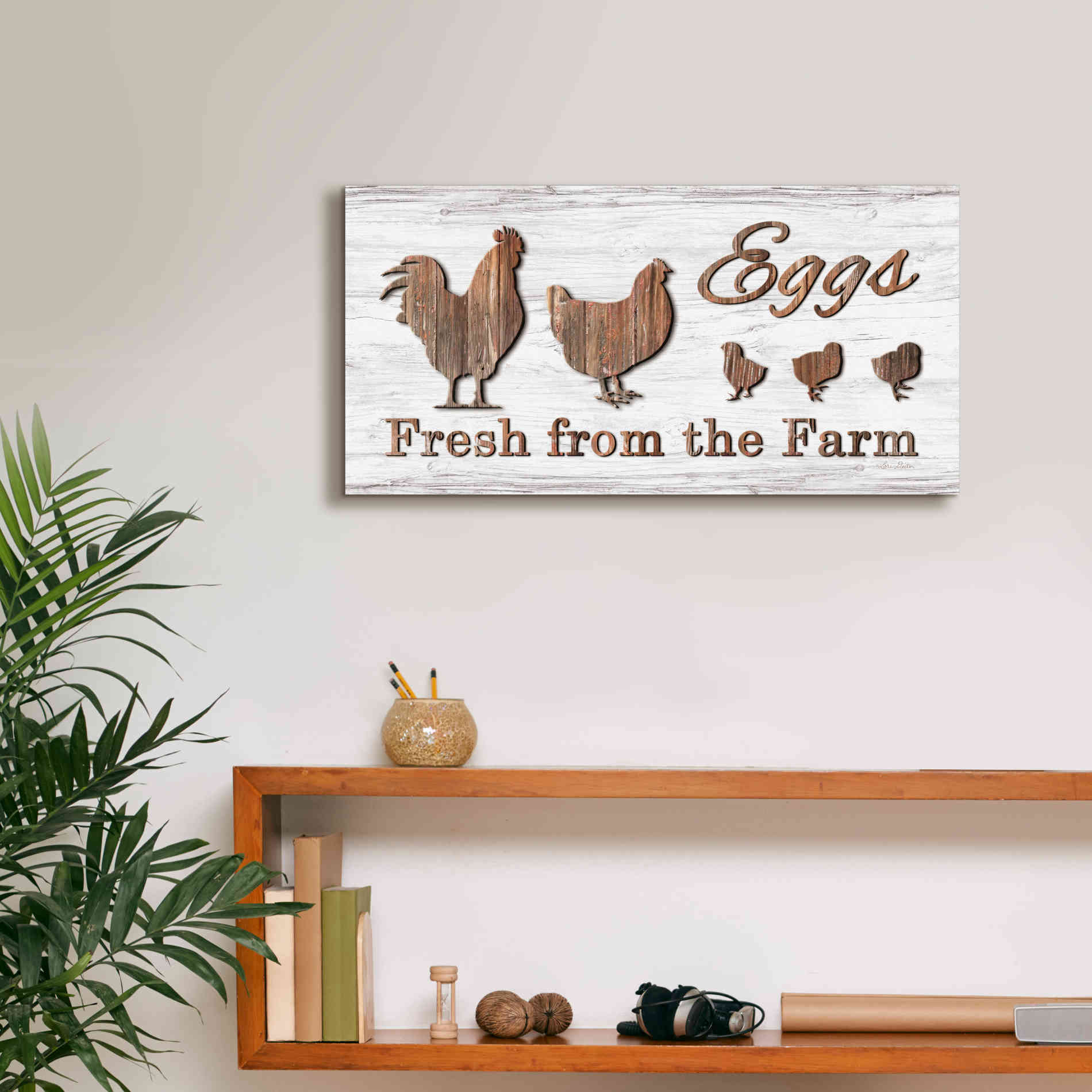 'Farm Fresh Eggs' by Lori Deiter, Canvas Wall Art,24 x 12