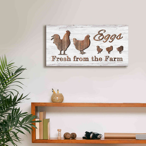 Image of 'Farm Fresh Eggs' by Lori Deiter, Canvas Wall Art,24 x 12