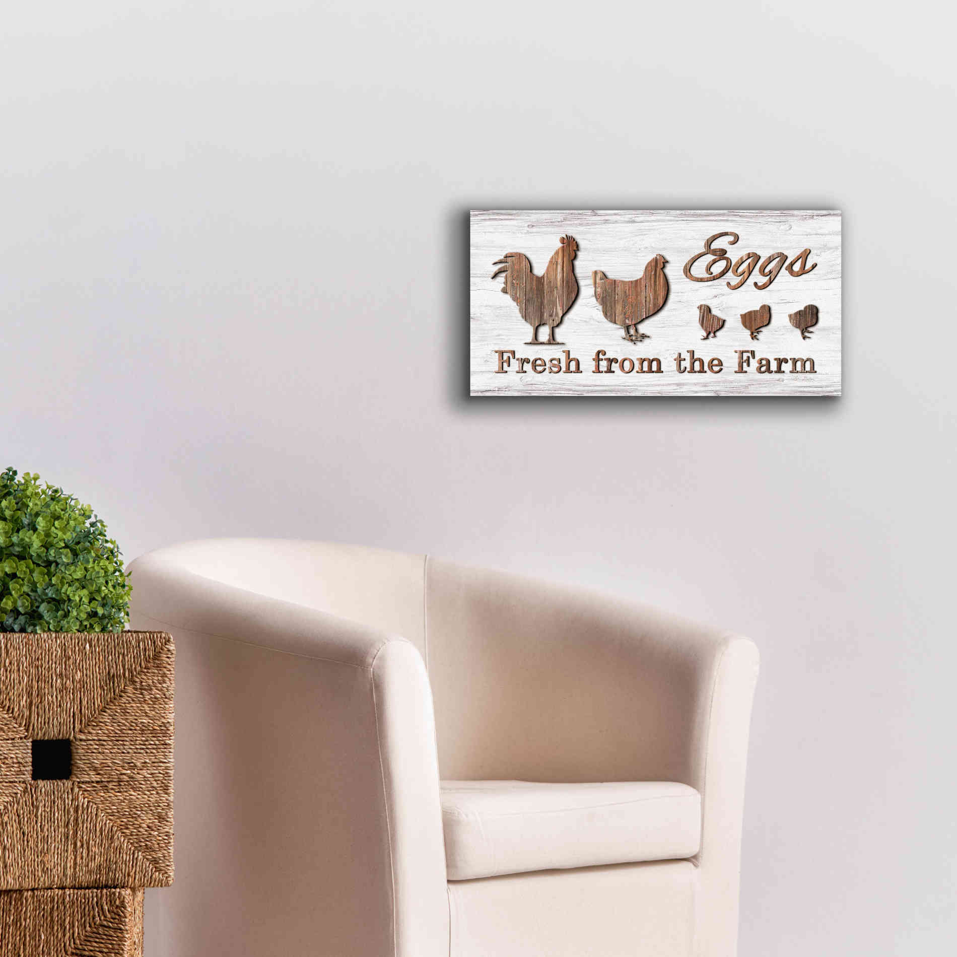 'Farm Fresh Eggs' by Lori Deiter, Canvas Wall Art,24 x 12