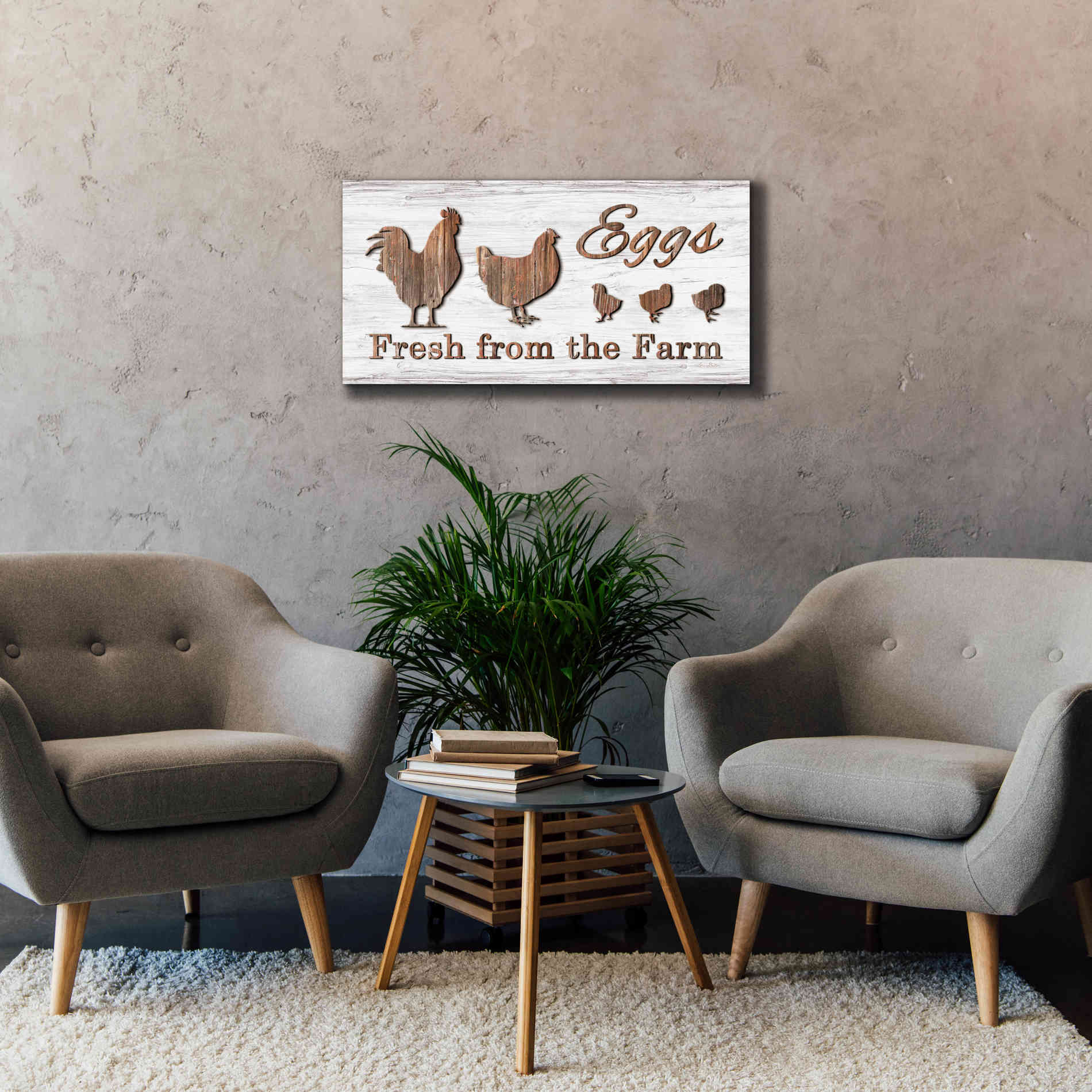 'Farm Fresh Eggs' by Lori Deiter, Canvas Wall Art,40 x 20