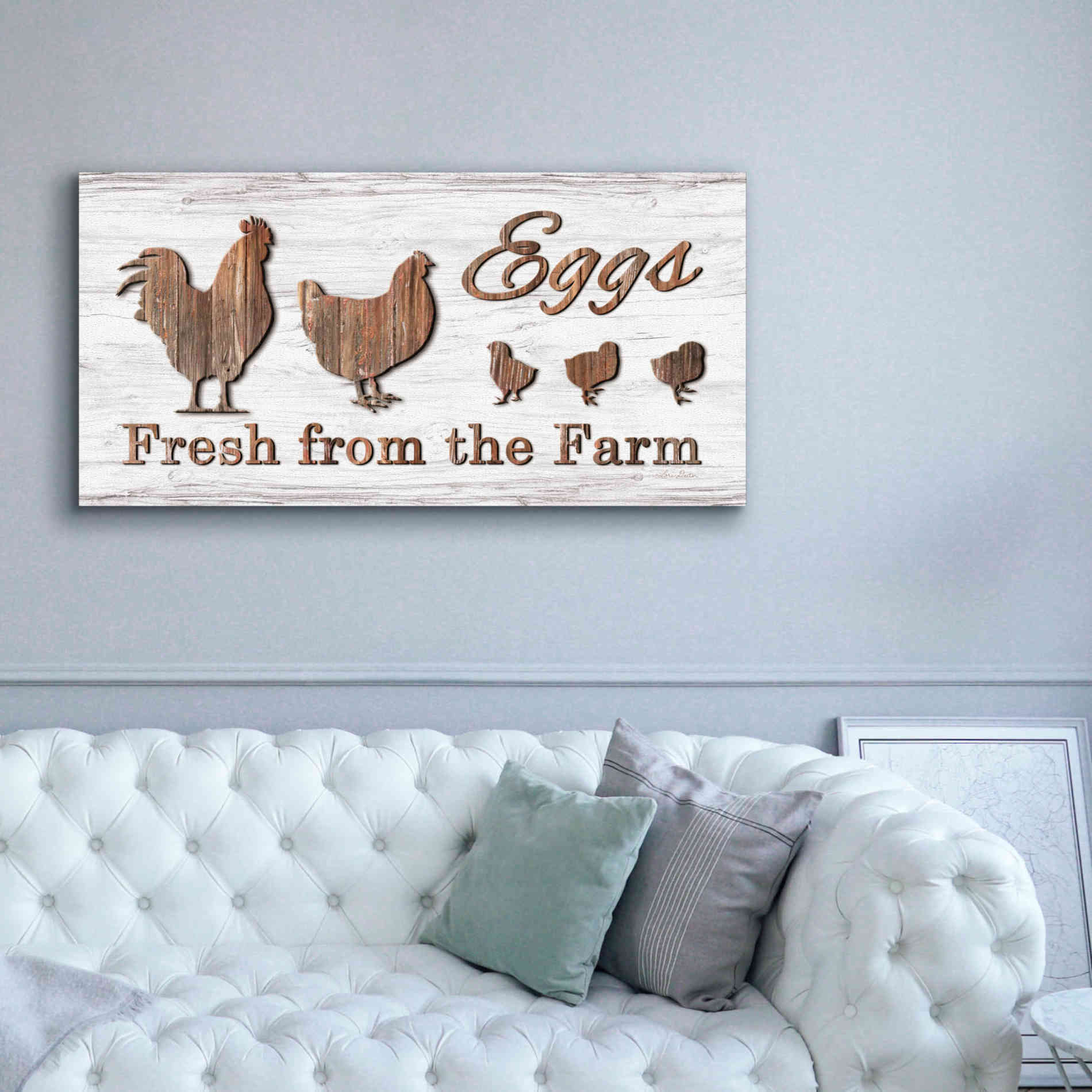 'Farm Fresh Eggs' by Lori Deiter, Canvas Wall Art,60 x 30