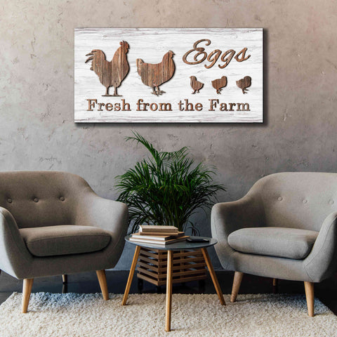 Image of 'Farm Fresh Eggs' by Lori Deiter, Canvas Wall Art,60 x 30