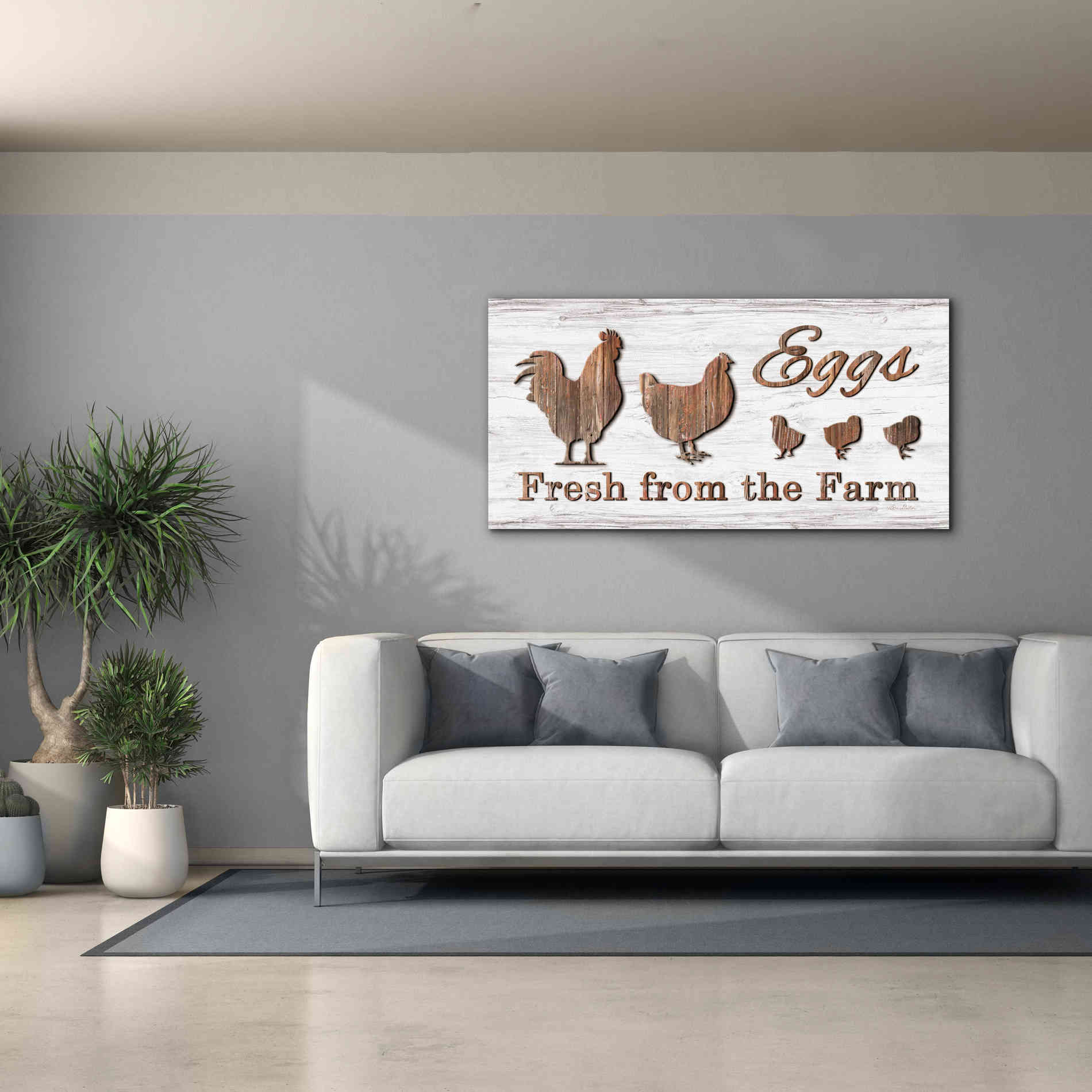 'Farm Fresh Eggs' by Lori Deiter, Canvas Wall Art,60 x 30