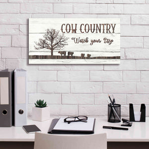 'Cow Country' by Lori Deiter, Canvas Wall Art,24 x 12