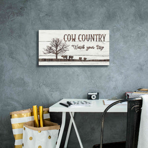 'Cow Country' by Lori Deiter, Canvas Wall Art,24 x 12