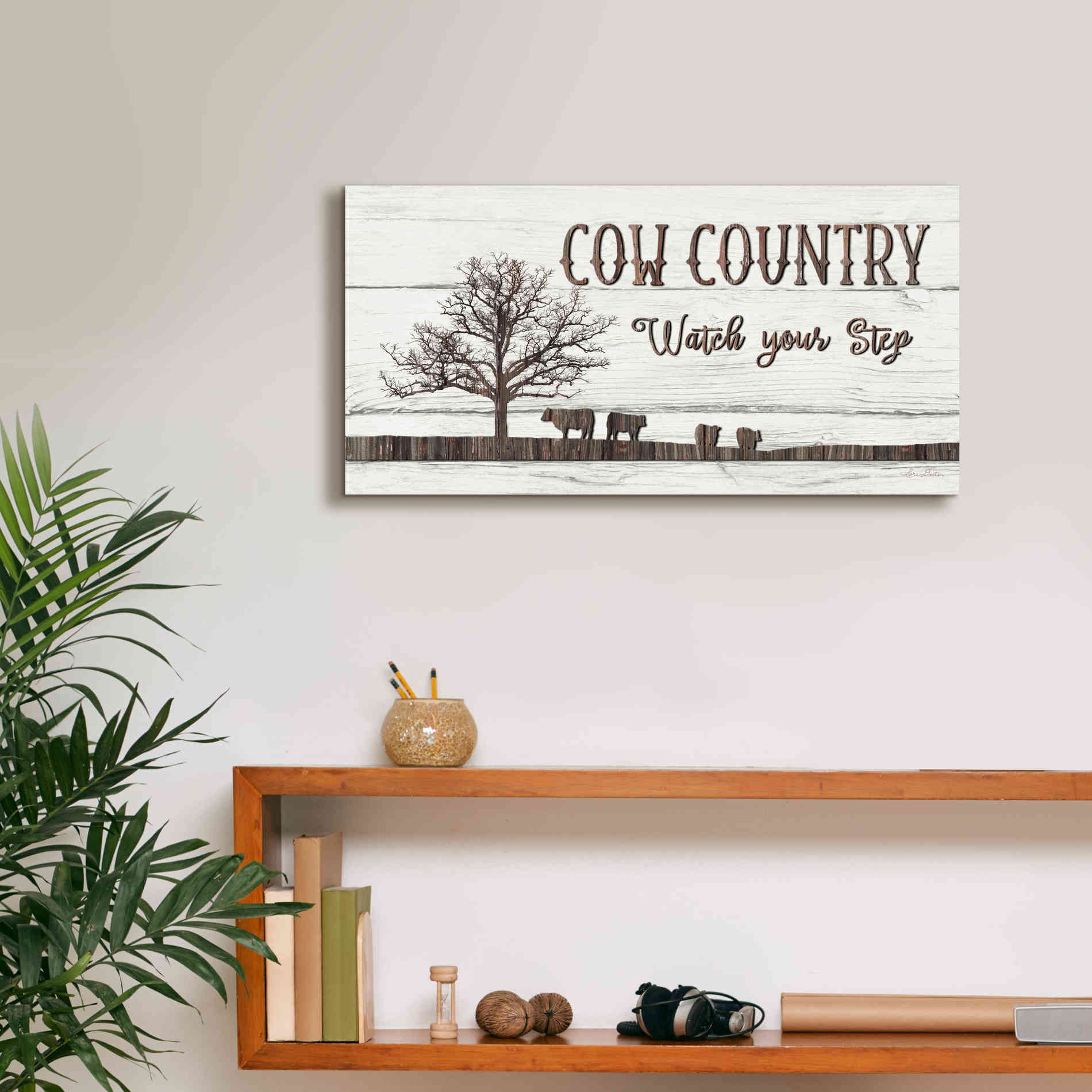 'Cow Country' by Lori Deiter, Canvas Wall Art,24 x 12