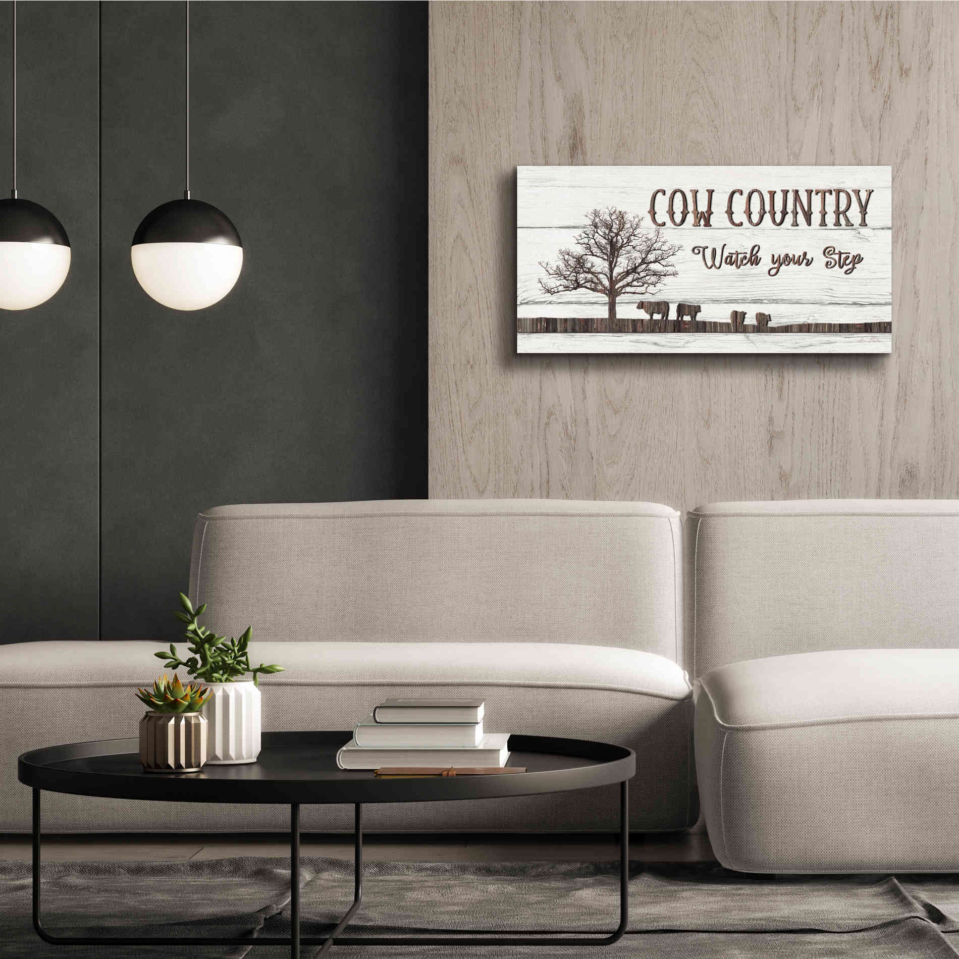 'Cow Country' by Lori Deiter, Canvas Wall Art,40 x 20