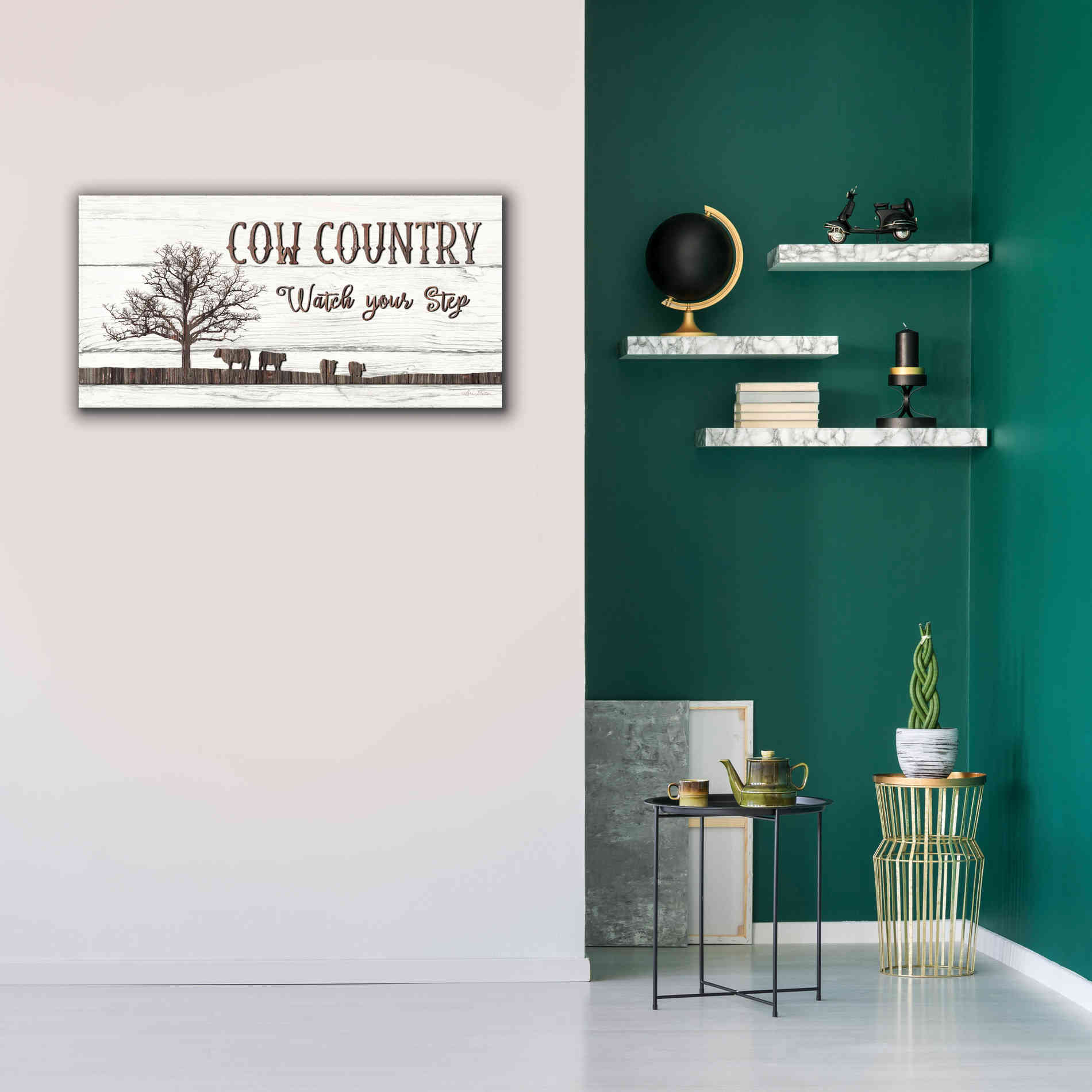 'Cow Country' by Lori Deiter, Canvas Wall Art,40 x 20