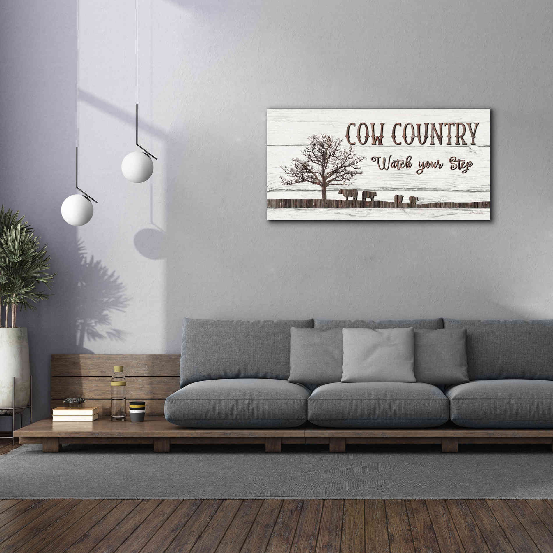 'Cow Country' by Lori Deiter, Canvas Wall Art,60 x 30