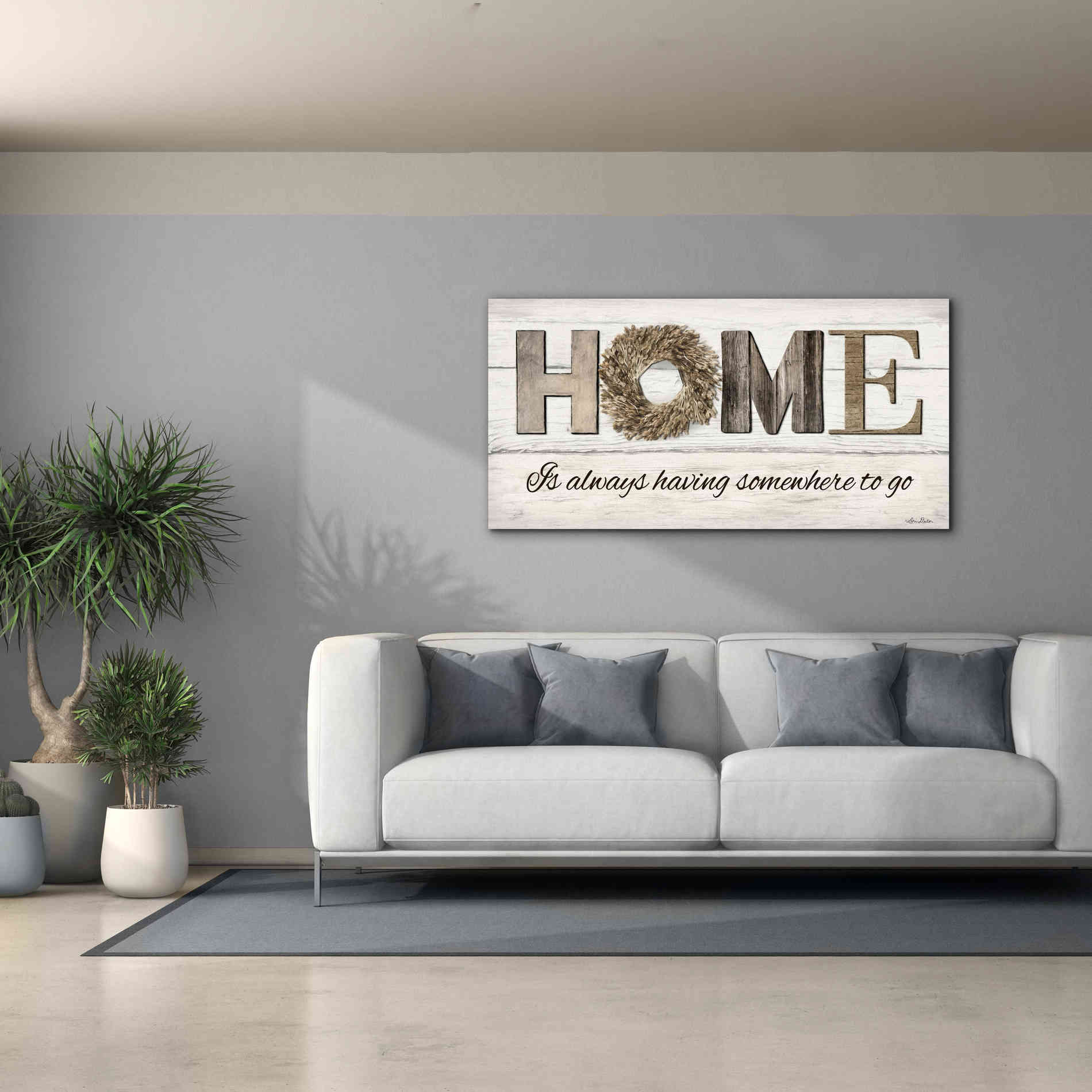 'Home is Always Having Somewhere to Go' by Lori Deiter, Canvas Wall Art,60 x 30