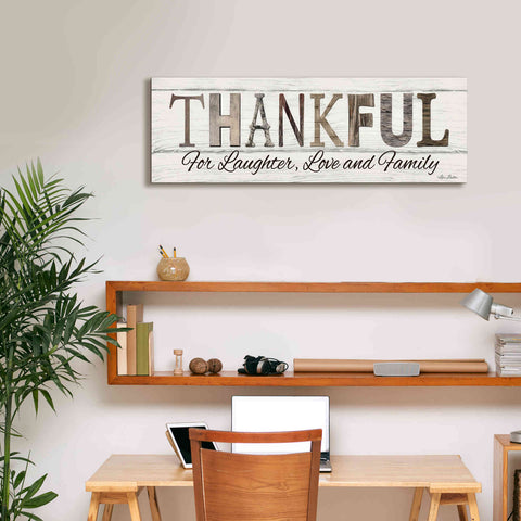 Image of 'Thankful for Laughter, Love and Family' by Lori Deiter, Canvas Wall Art,36 x 12