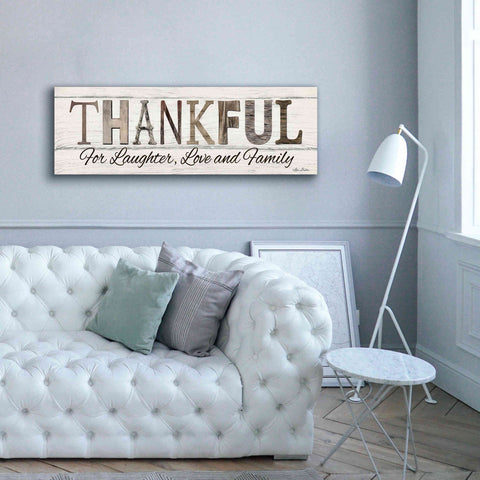 Image of 'Thankful for Laughter, Love and Family' by Lori Deiter, Canvas Wall Art,60 x 20
