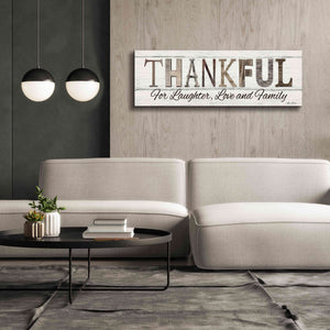 'Thankful for Laughter, Love and Family' by Lori Deiter, Canvas Wall Art,60 x 20