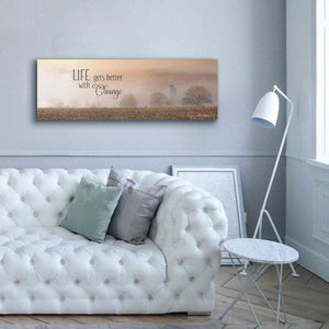 'Life Gets Better with Change' by Lori Deiter, Canvas Wall Art,60 x 20