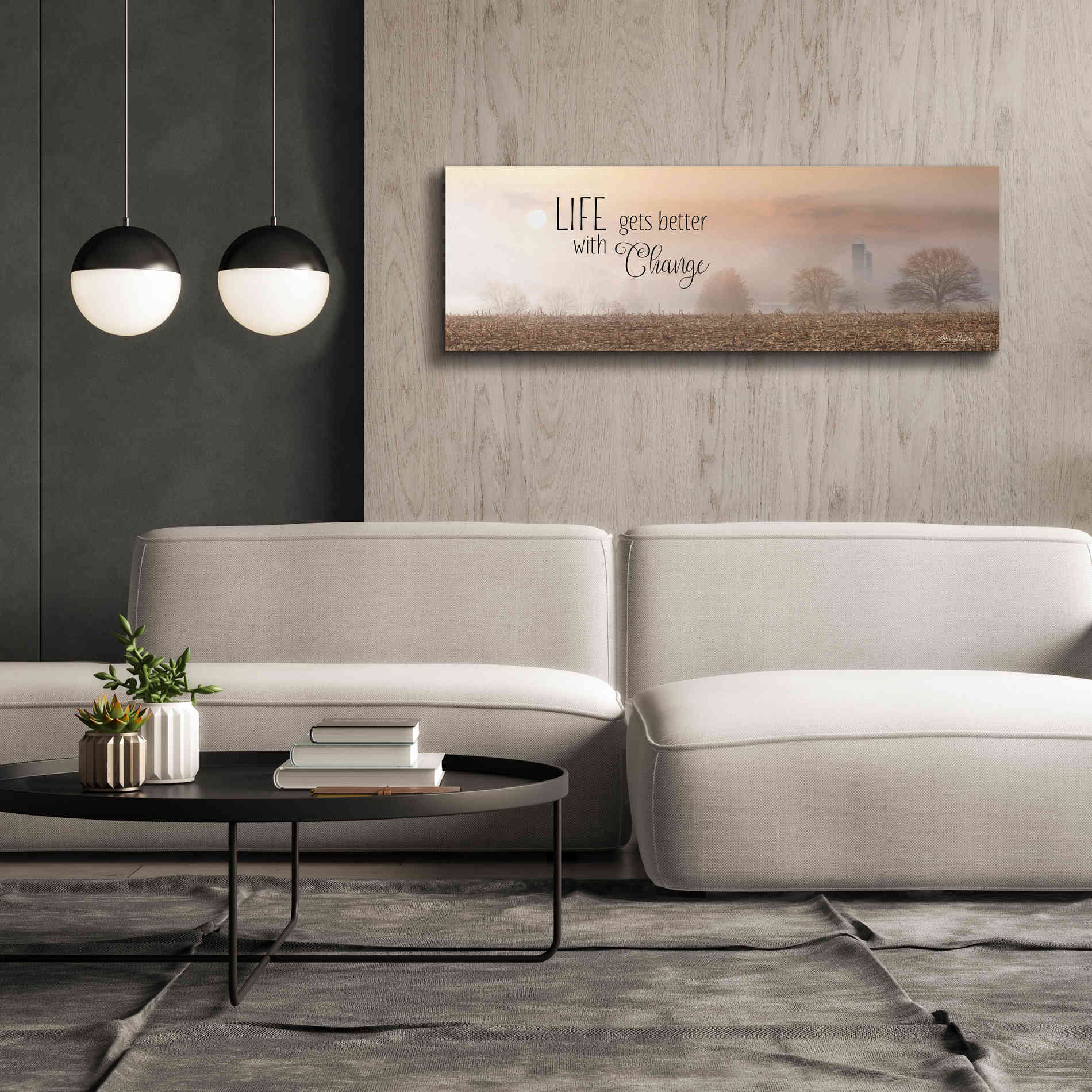 'Life Gets Better with Change' by Lori Deiter, Canvas Wall Art,60 x 20